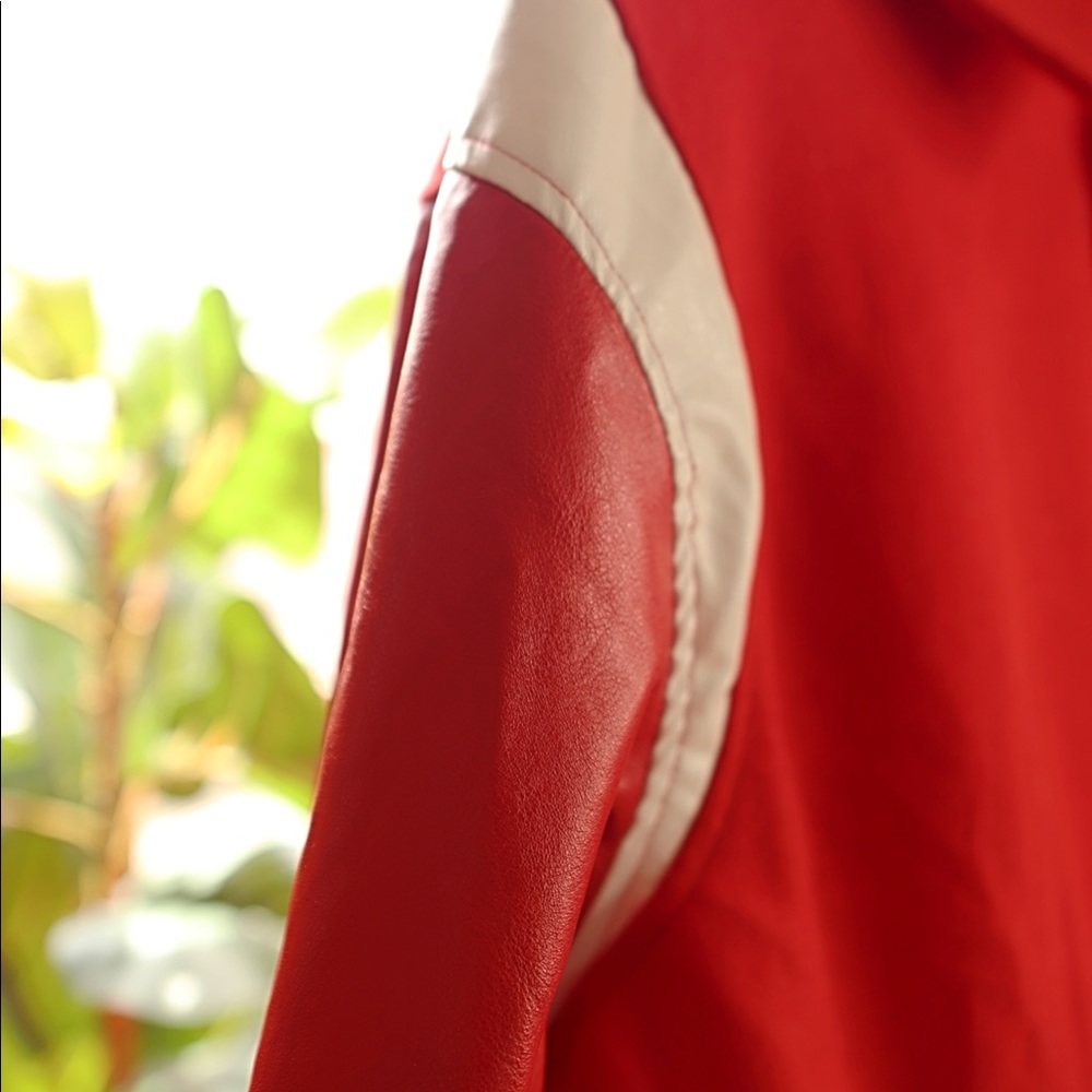 Plus Contrast Panel Harrington Varsity Jacket - Picture 4 of 4